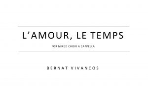 L'amour, le temps score cover