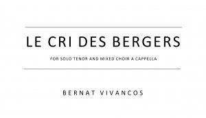 Le cri des Bergers score cover